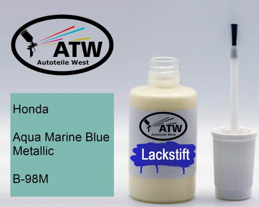 Honda, Aqua Marine Blue Metallic, B-98M: 20ml Lackstift, von ATW Autoteile West.